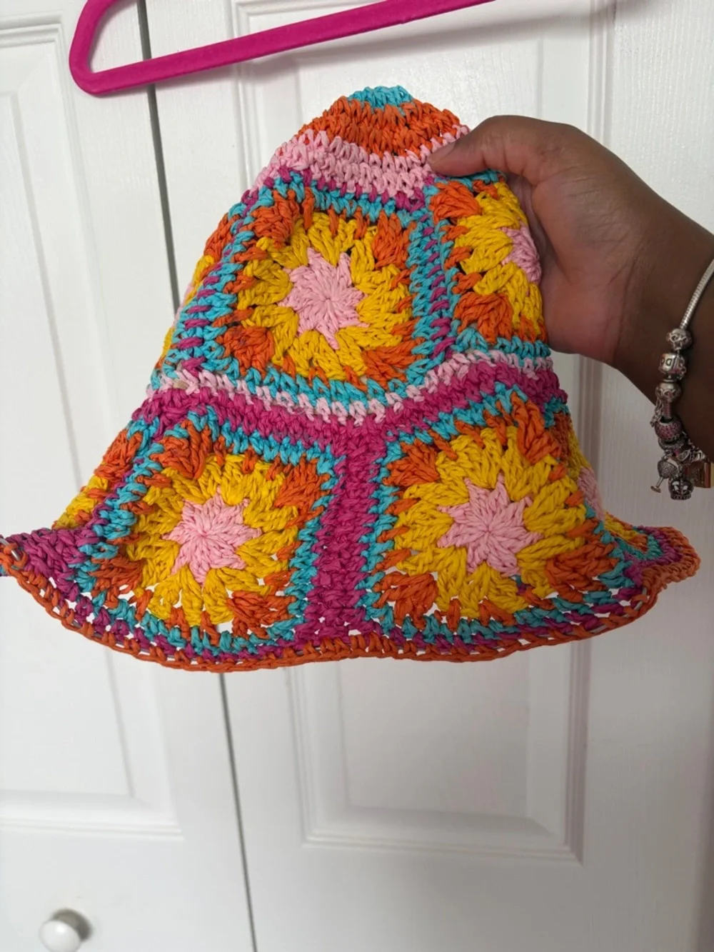Handmade Crochet Kids Bucket Hat - Multicolor - Picture 3 of 3